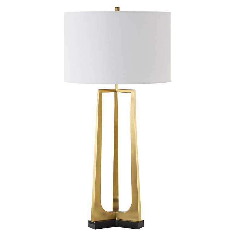 Image 4 Uttermost Crossroads Plated Antique Brass Metal Table Lamp more views