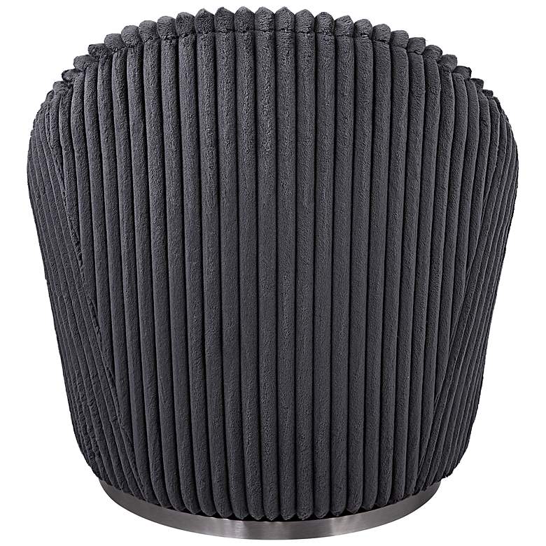 Image 5 Uttermost Crue Fluted Gunmetal Chenille Swivel Chair more views
