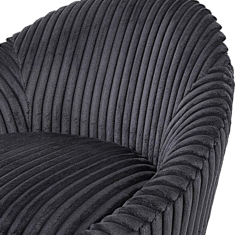 Image 7 Uttermost Crue Fluted Gunmetal Chenille Swivel Chair more views