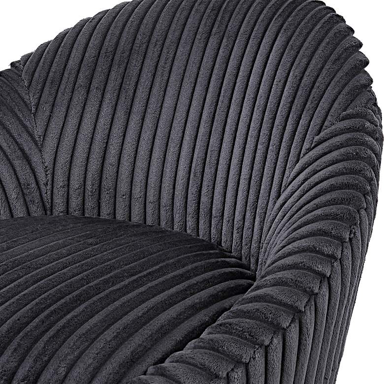 Image 6 Uttermost Crue Fluted Gunmetal Chenille Swivel Chair more views