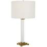 2_Uttermost Crystal Column 28" High Antique Brass Plated Table Lamp