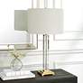 3_Uttermost Crystal Column 28" High Antique Brass Plated Table Lamp more views