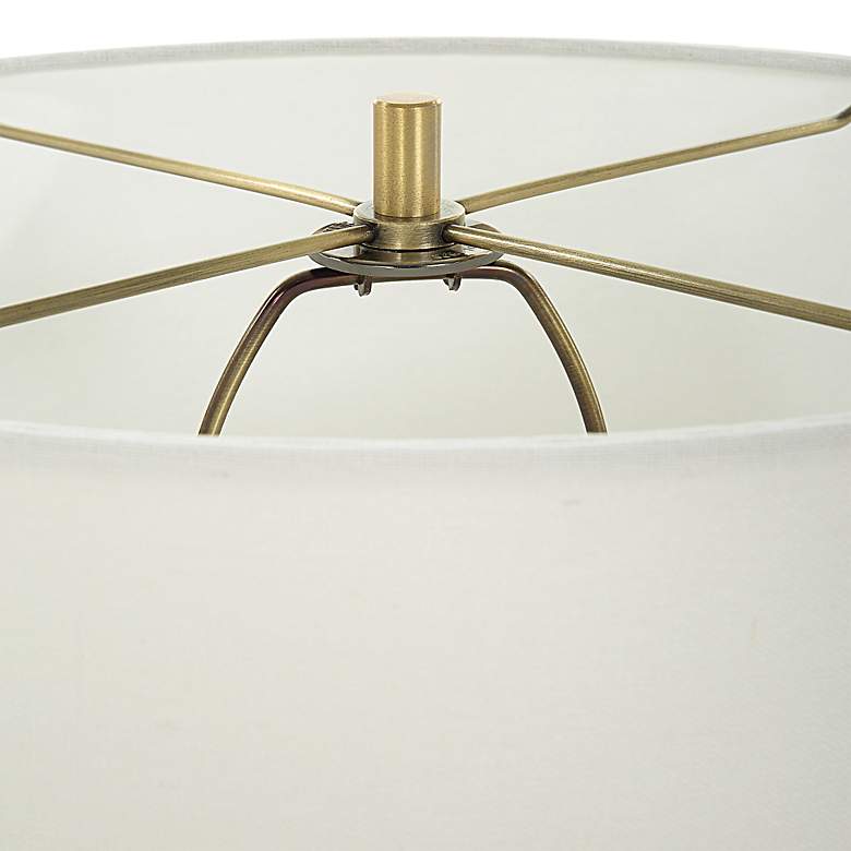 Image 6 Uttermost Crystal Column 28" High Antique Brass Plated Table Lamp more views