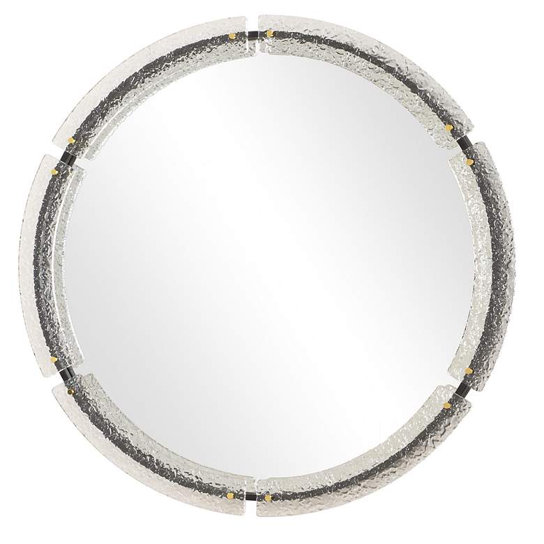 Image 4 Uttermost Crystalline Black 37 3/4" Round Wall Mirror more views