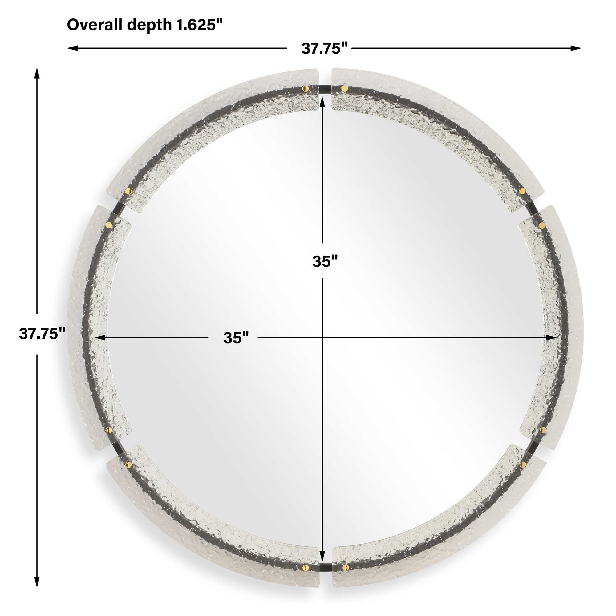 Image 7 Uttermost Crystalline Black 37 3/4" Round Wall Mirror more views