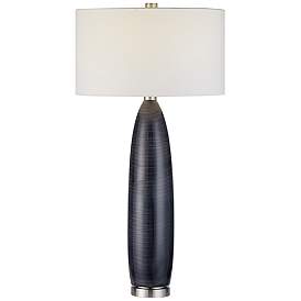 Image2 of Uttermost Cullen 35" Blue-Gray Ceramic Table Lamp