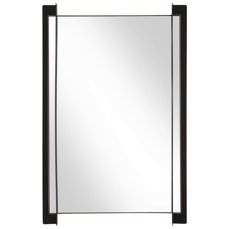 Image 1 Uttermost Cunene 39 1/4" High Black Metal Wall Mirror