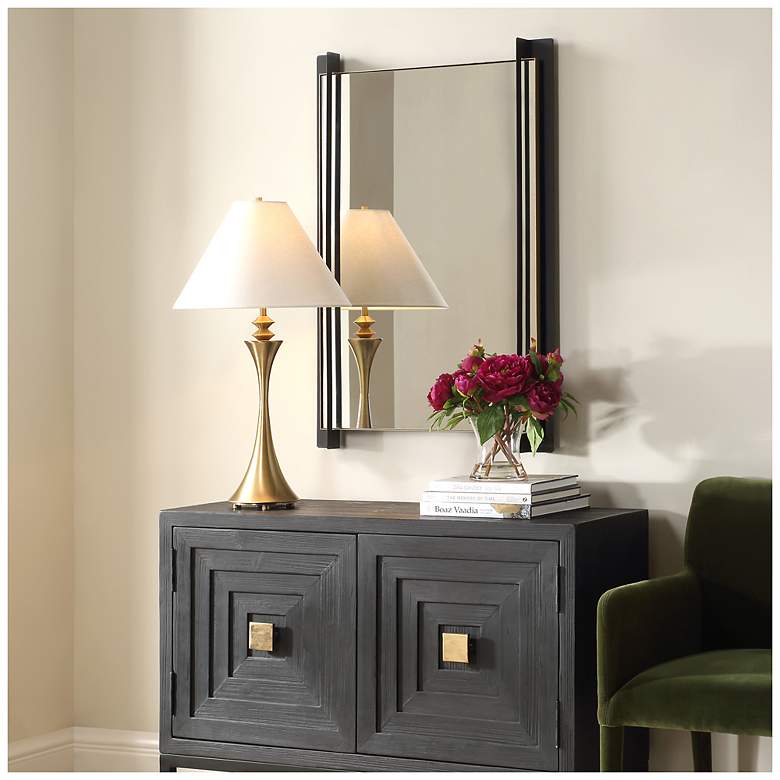 Image 2 Uttermost Cunene 39 1/4" High Black Metal Wall Mirror more views