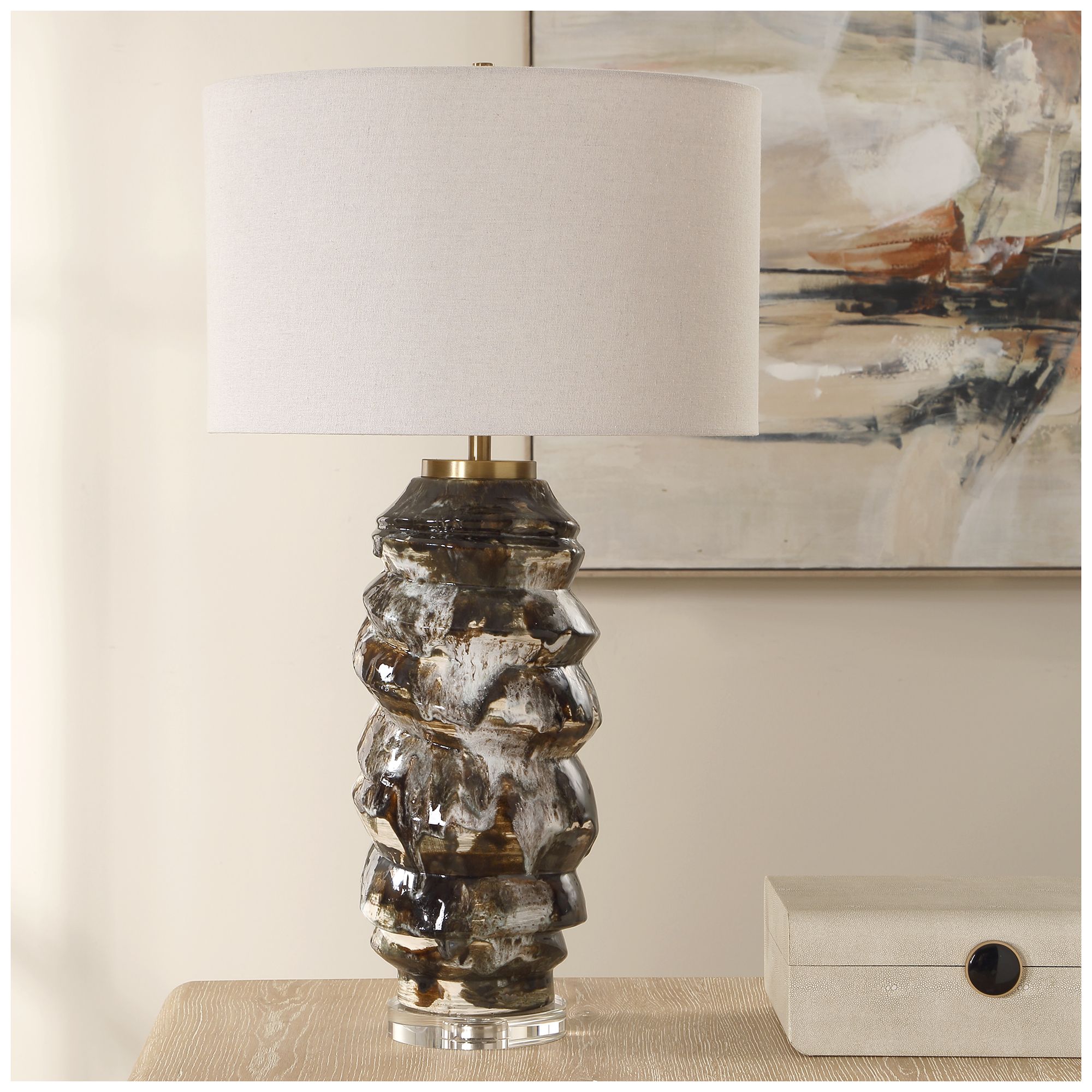 Image 3 Uttermost Cuoco 31 3/4" Cocoa Ceramic Table Lamp more views