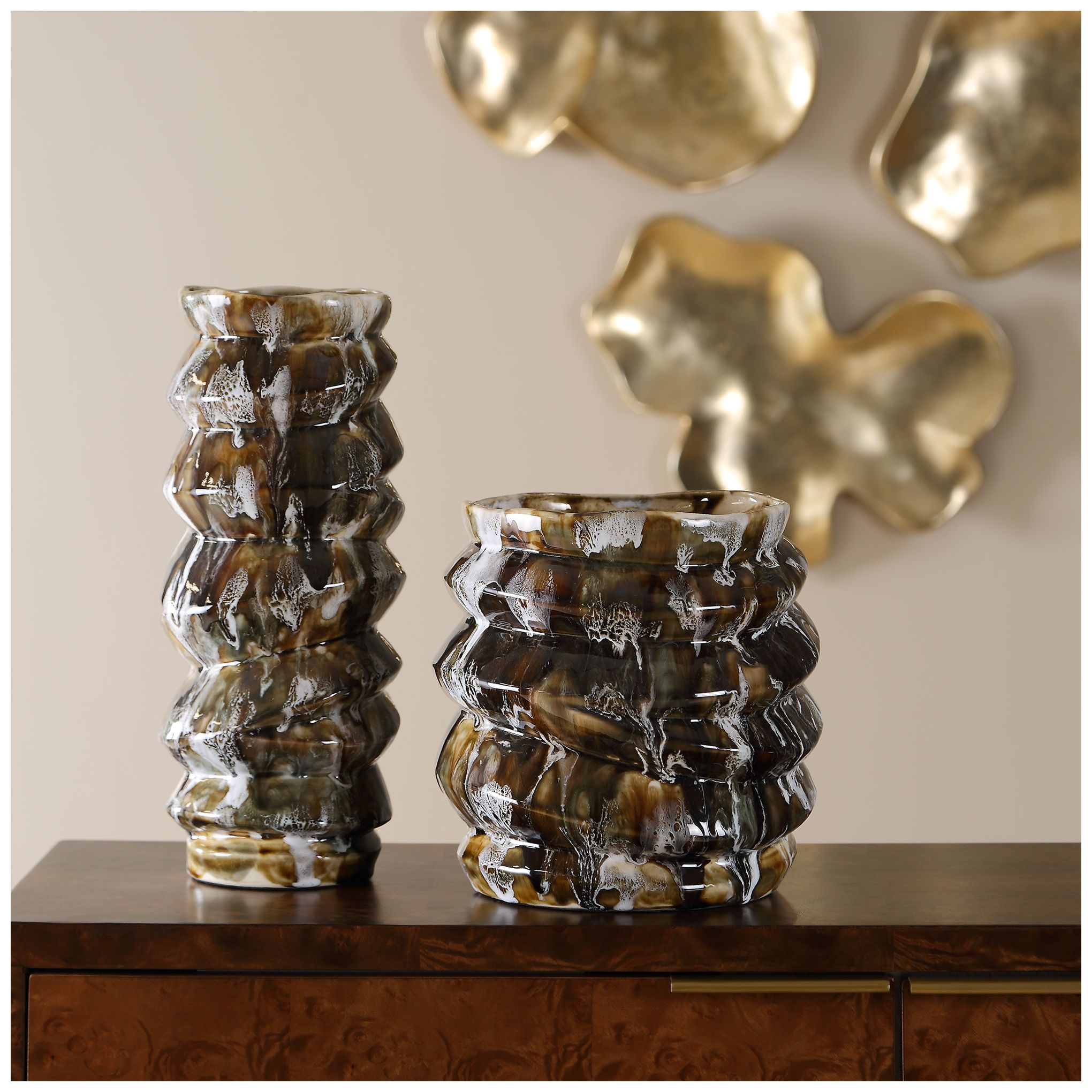 Image 2 Uttermost Cuoco Set of 2 Ceramic Vases more views