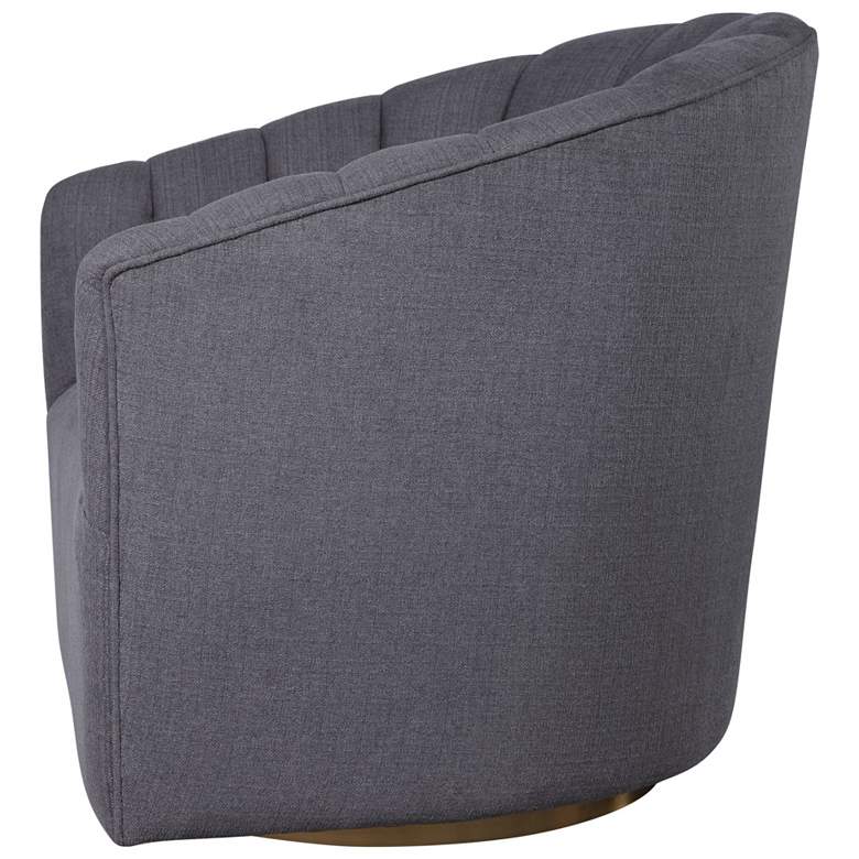 Image 4 Uttermost Cuthbert 31" Wide Light Charcoal Gray Tufted Swivel Chair more views