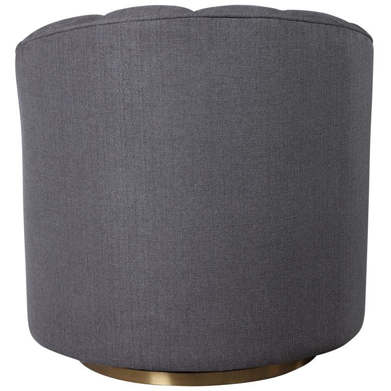Image 5 Uttermost Cuthbert 31" Wide Light Charcoal Gray Tufted Swivel Chair more views