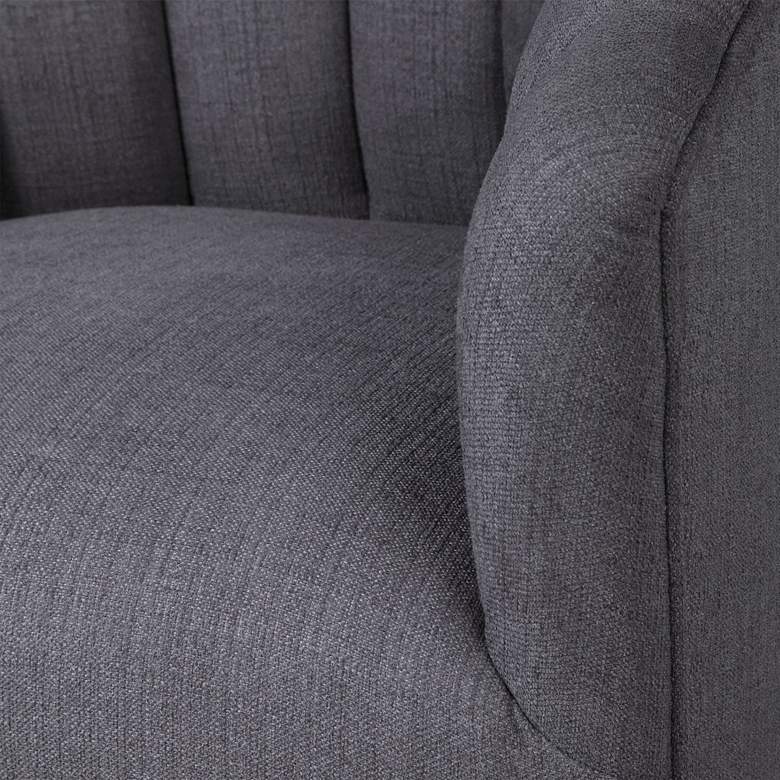 Image 6 Uttermost Cuthbert 31" Wide Light Charcoal Gray Tufted Swivel Chair more views