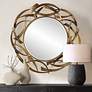 2_Uttermost Cutting Edge Golden Bronze 55" Round Wall Mirror