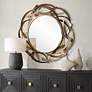 7_Uttermost Cutting Edge Golden Bronze 55" Round Wall Mirror more views
