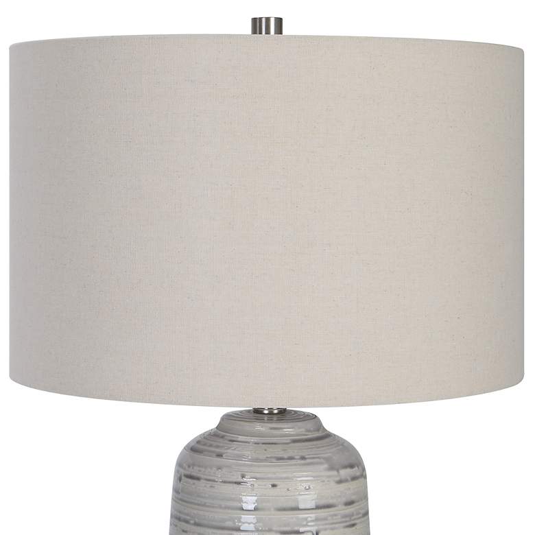 Image 5 Uttermost Cyclone 24 3/4" Ivory and Gray Modern Ceramic Table Lamp more views