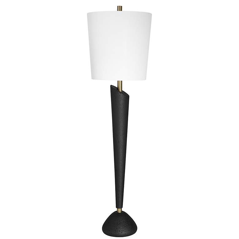 Image 4 Uttermost Cypher Cast Black Stone Buffet Table Lamp more views