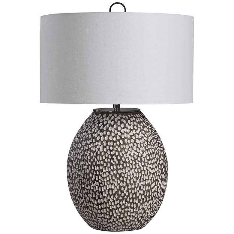 Image 2 Uttermost Cyprien 27 1/4 inch Gray and Crackled White Ceramic Table Lamp