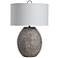 Uttermost Cyprien 27 1/4" Gray and Crackled White Ceramic Table Lamp