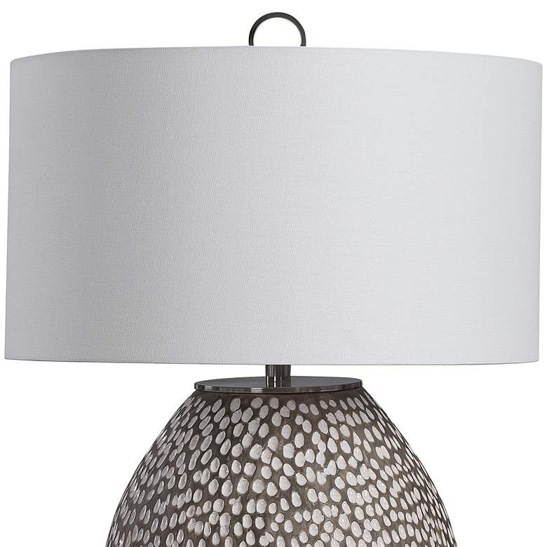 Image 4 Uttermost Cyprien 27 1/4 inch Gray and Crackled White Ceramic Table Lamp more views