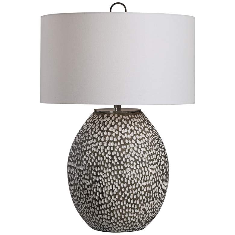Image 6 Uttermost Cyprien 27 1/4 inch Gray and Crackled White Ceramic Table Lamp more views