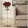3_Uttermost Cyprus 24" H x 14" W  Brass and White Accent Table more views