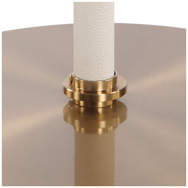Image 4 Uttermost Cyprus 24" H x 14" W Brass and White Accent Table more views