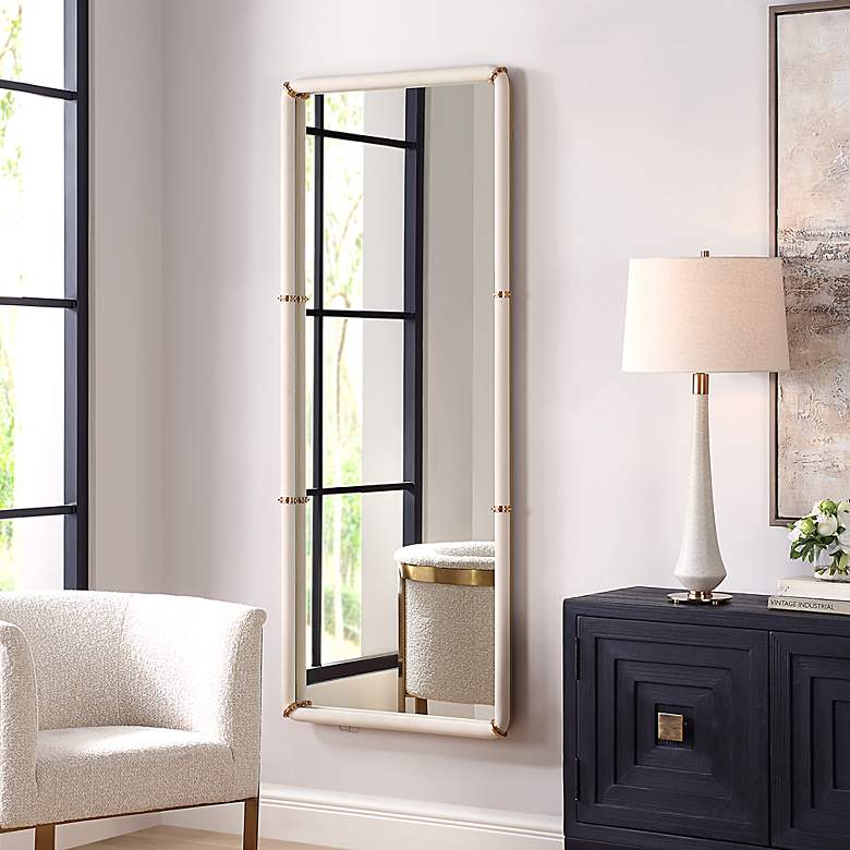 Image 4 Uttermost Cyprus 72"H Faux Shagreen Rectangular Wall Mirror more views