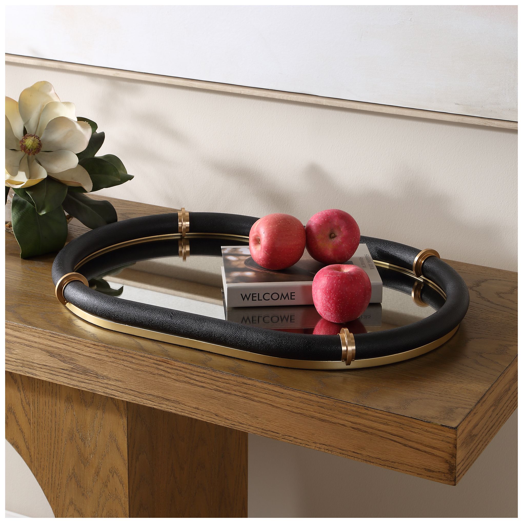 Image 2 Uttermost Cyprus Black with Brass Oval Tray more views