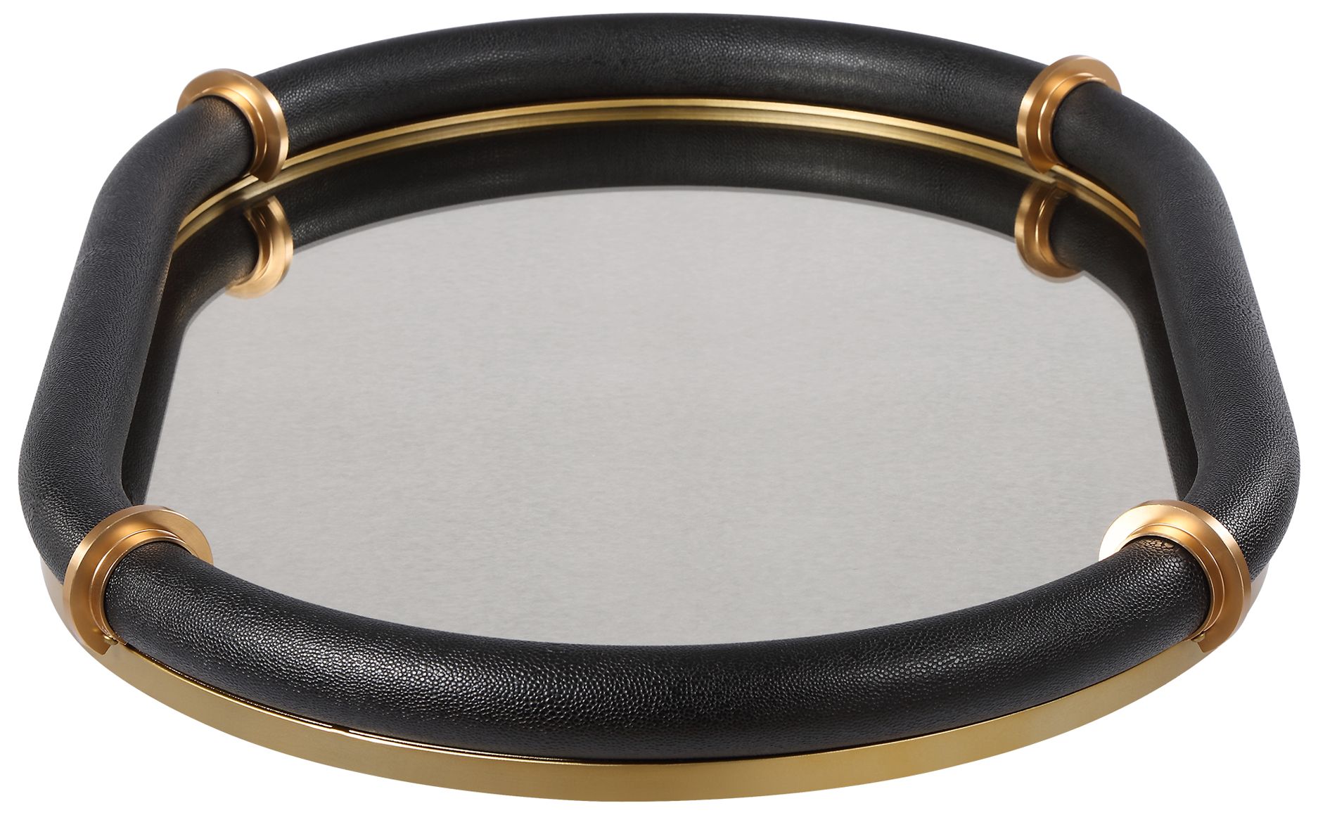 Image 5 Uttermost Cyprus Black with Brass Oval Tray more views