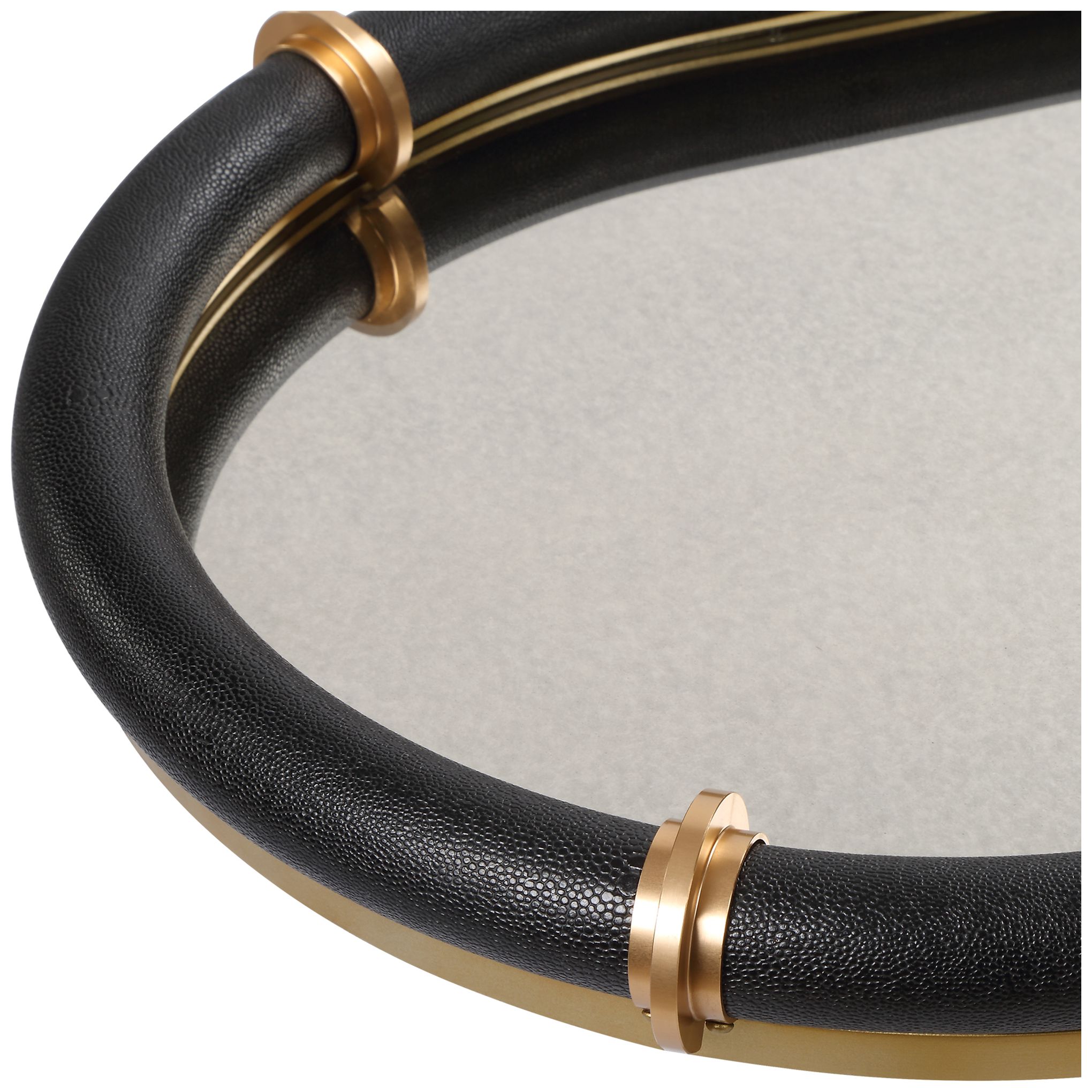 Image 7 Uttermost Cyprus Black with Brass Oval Tray more views