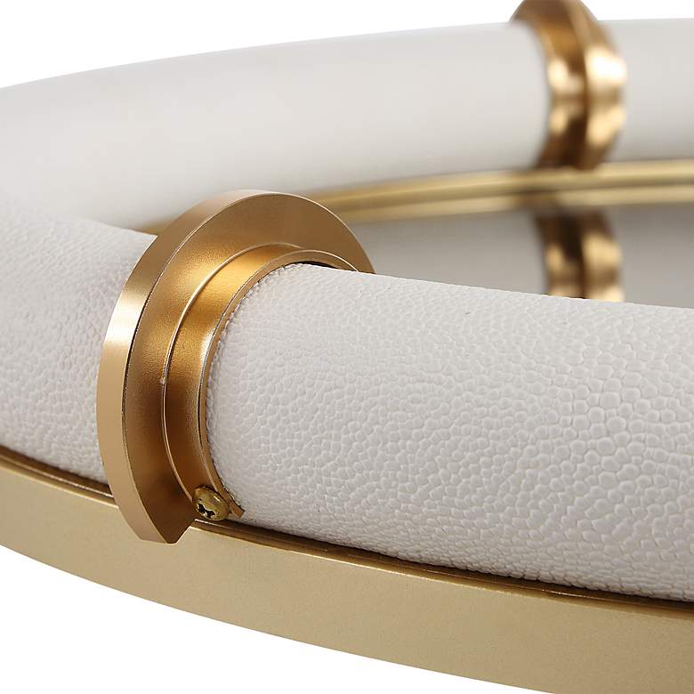 Image 7 Uttermost Cyprus White and Brass Oval Tray more views
