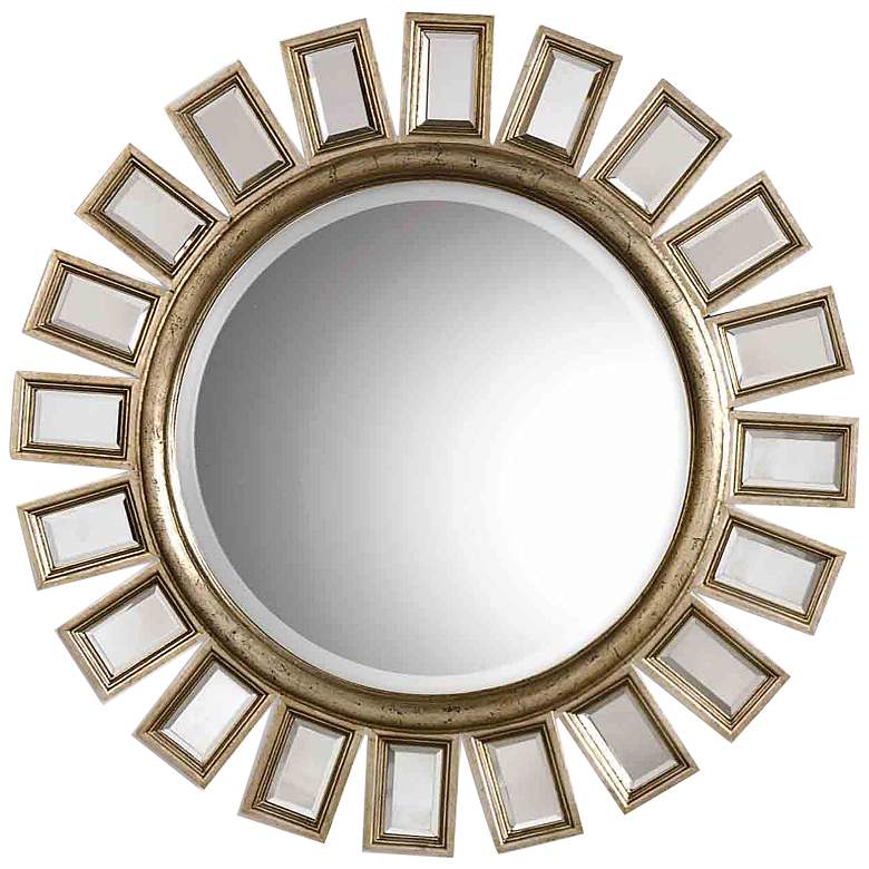 Image 1 Uttermost Cyrus Sunburst Round 34 inch Wide Wall Mirror