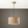 1_Uttermost Dafina 22" Wide 3-Light Burlap Drum Pendant Light