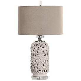 Image1 of Uttermost Dahlina Pierced Ceramic Table Lamp