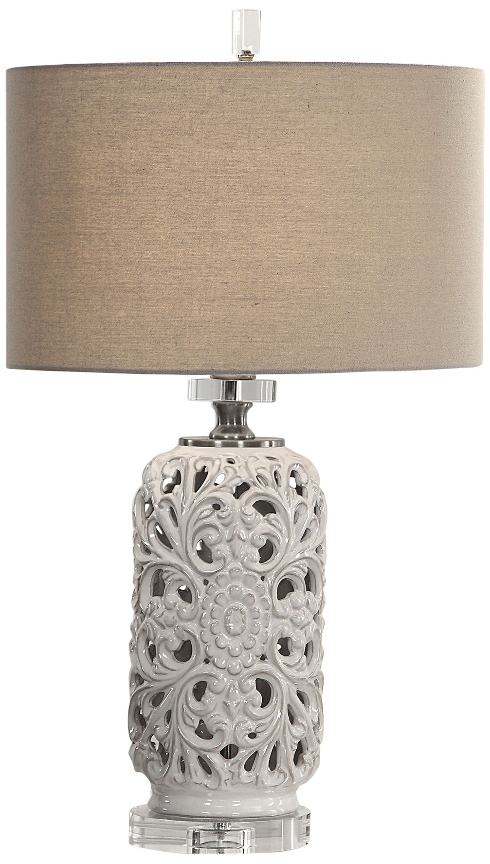 pierced ceramic table lamp