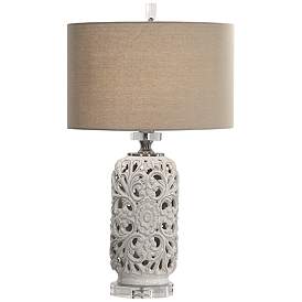 Image2 of Uttermost Dahlina Pierced Ceramic Table Lamp more views