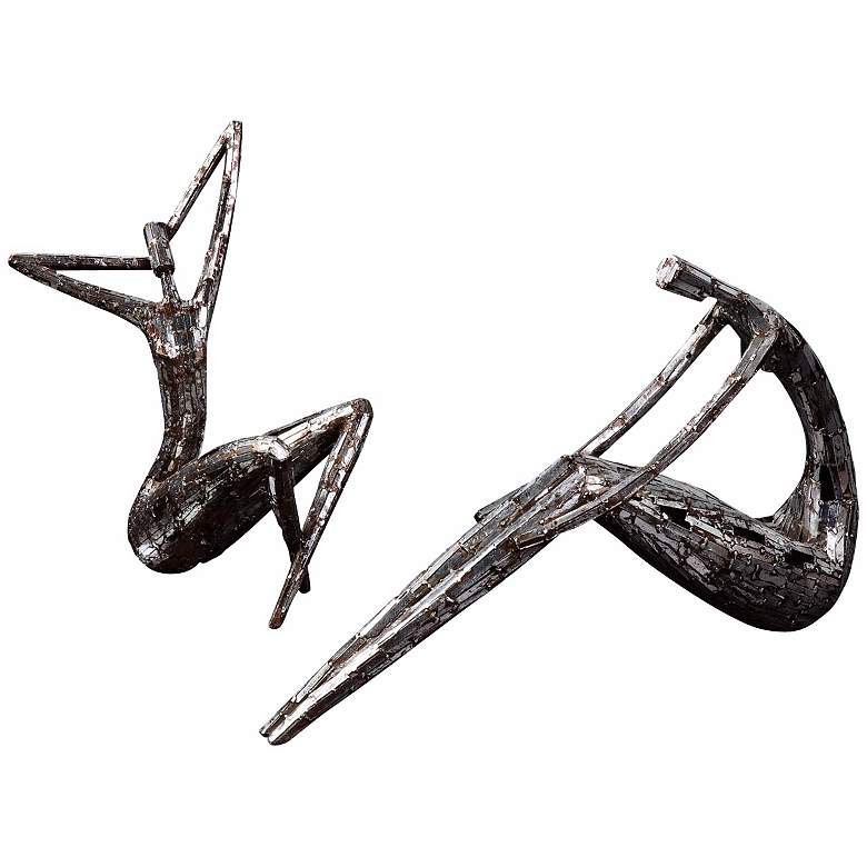 Image 2 Uttermost Dahy 14 inch High Abstract Tabletop Sculptures Set of 2