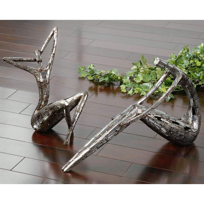 Image 1 Uttermost Dahy 14" High Abstract Tabletop Sculptures Set of 2