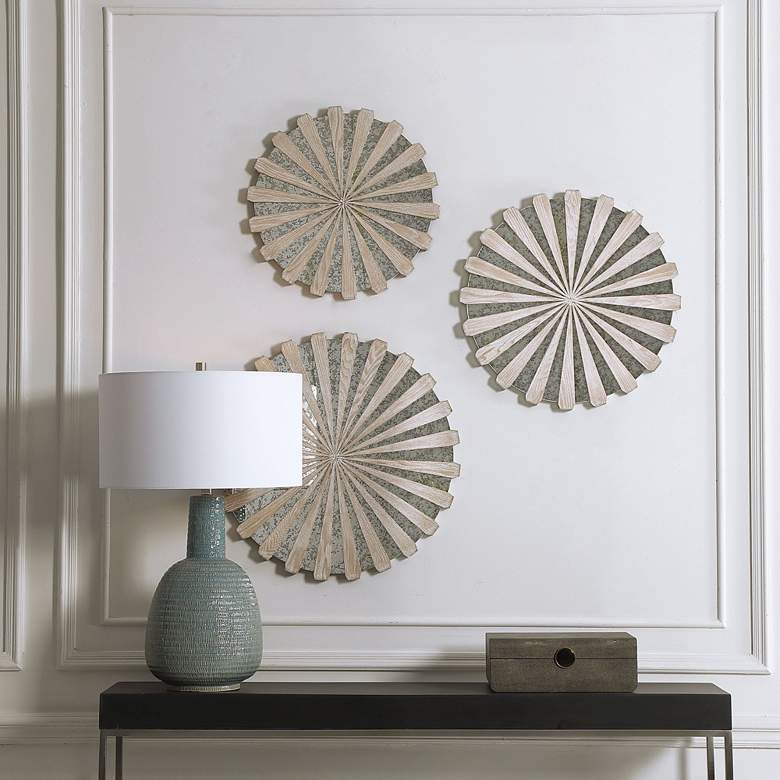 Image 1 Uttermost Daisies 3-Piece Mirrored Wall Decor Set