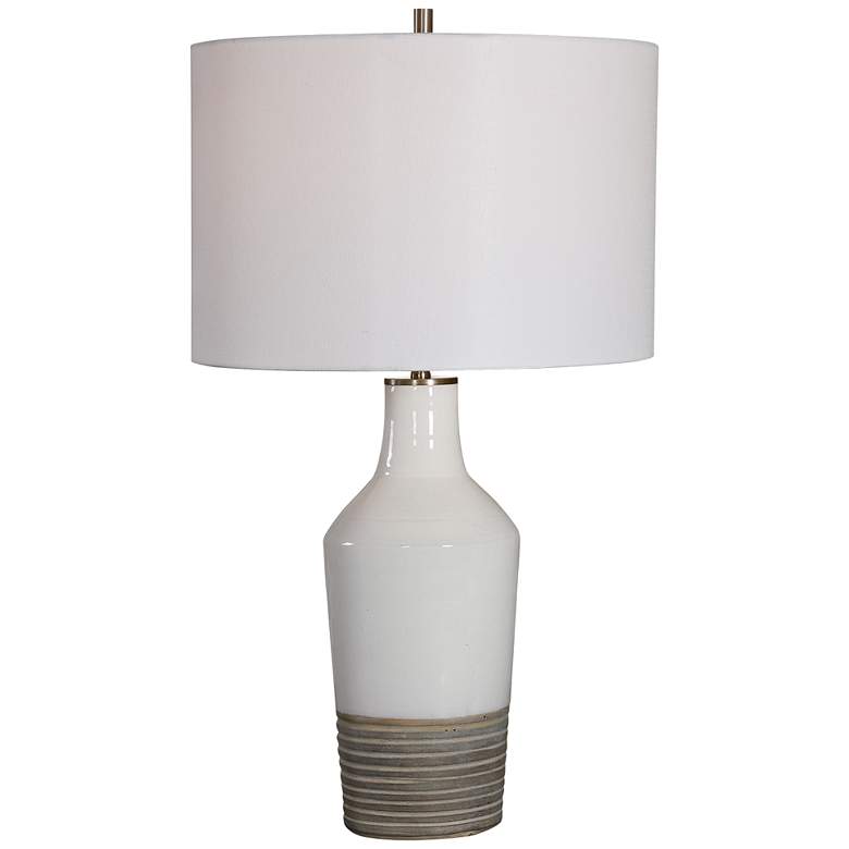 Image 2 Uttermost Dakota 26 1/2" White Crackle Glaze Ceramic Table Lamp