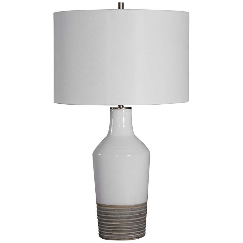 Image 6 Uttermost Dakota 26 1/2" White Crackle Glaze Ceramic Table Lamp more views