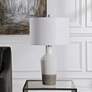 Uttermost Dakota White Crackle Glaze Ceramic Table Lamp