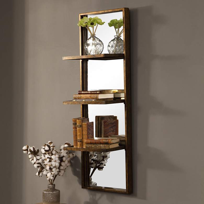 Image 1 Uttermost Dalis 47 1/4"H Antiqued Bronze Metal Wall Shelf