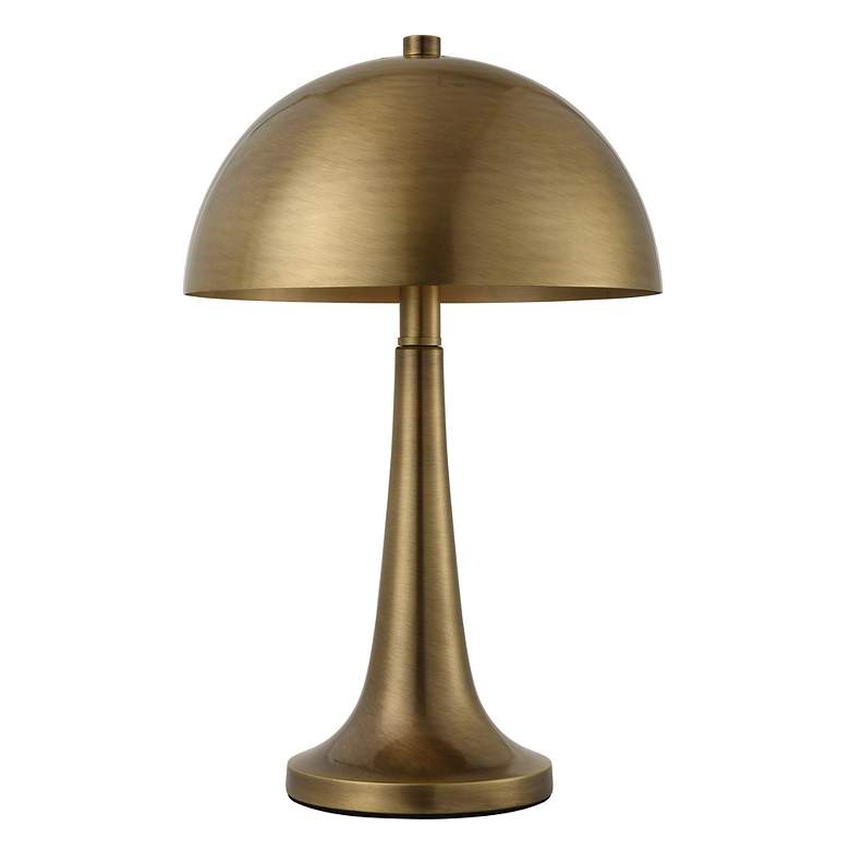 Image 2 Uttermost Dame 16" High Antique Brass Dome Shade Accent Table Lamp