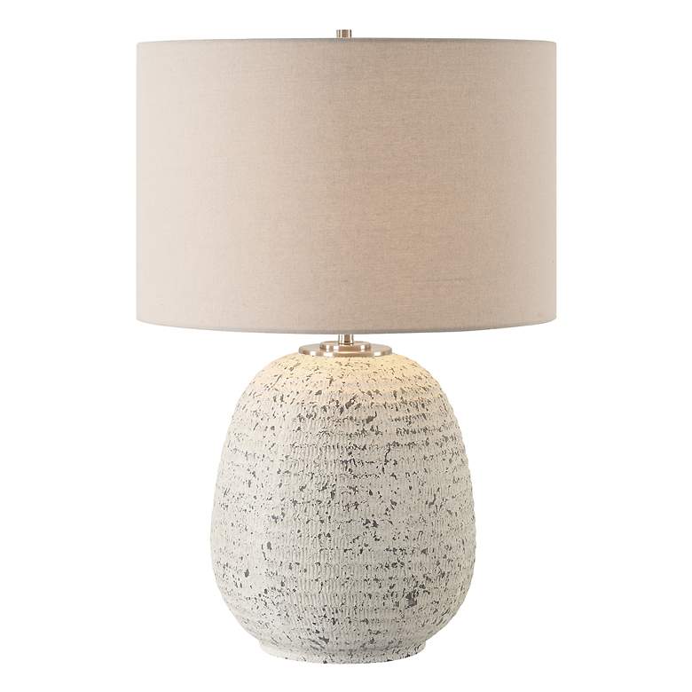 Image 2 Uttermost Danala Distressed Stone Ivory Ceramic Table Lamp