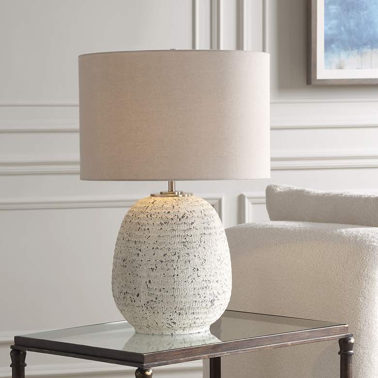 Image 1 Uttermost Danala Distressed Stone Ivory Ceramic Table Lamp