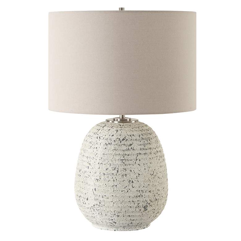 Image 5 Uttermost Danala Distressed Stone Ivory Ceramic Table Lamp more views
