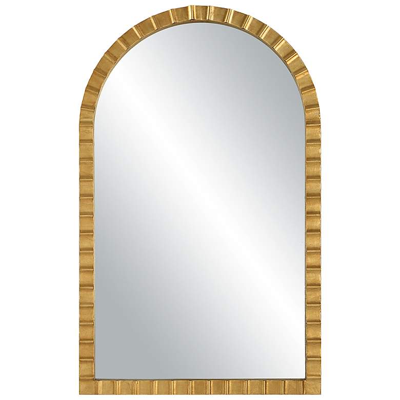Image 2 Uttermost Dandridge Gold 24" x 39" Arched Wall Mirror
