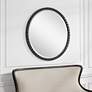 Uttermost Dandridge Matte Black 34" Round Wall Mirror
